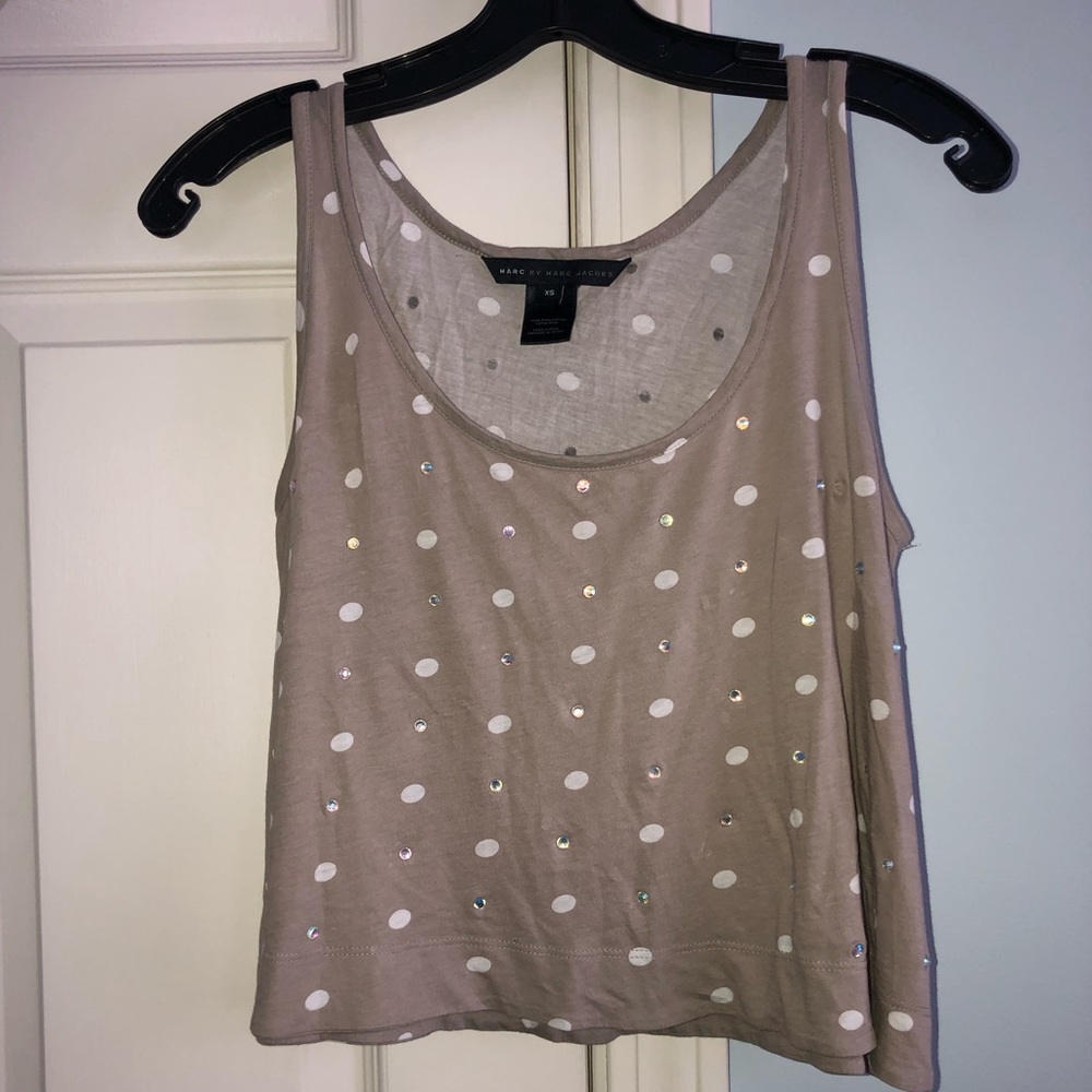 Marc by Marc Jacobs Cropped Polka dot Tank Top